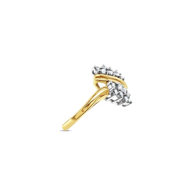 Contemporary One Third Carat Vintage Diamond Cluster Ring, Size 4 For Sale - Image 3 of 4