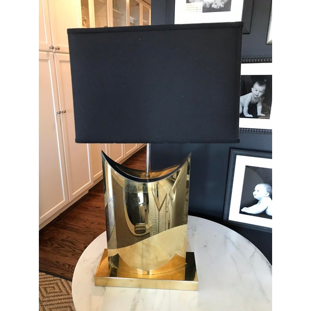 Vintage 1970s Mid-Century Italian Brass Sculptural Table Lamp - Coconut Company Nyc For Sale - Image 9 of 13