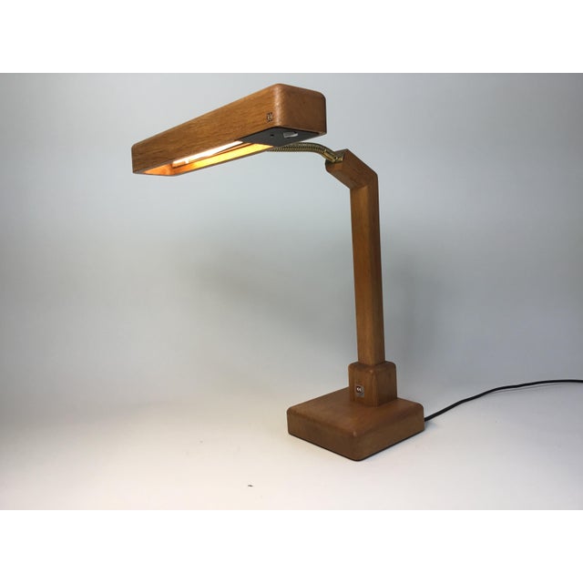 Vintage Desk Lamp in Wood with a Gooseneck from Kk Crèation, 1970s For Sale - Image 14 of 14
