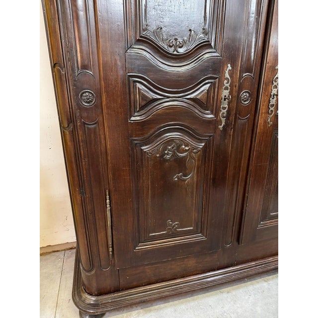 Wood Louis XIII Alsatian Wardrobe in Walnut For Sale - Image 7 of 13