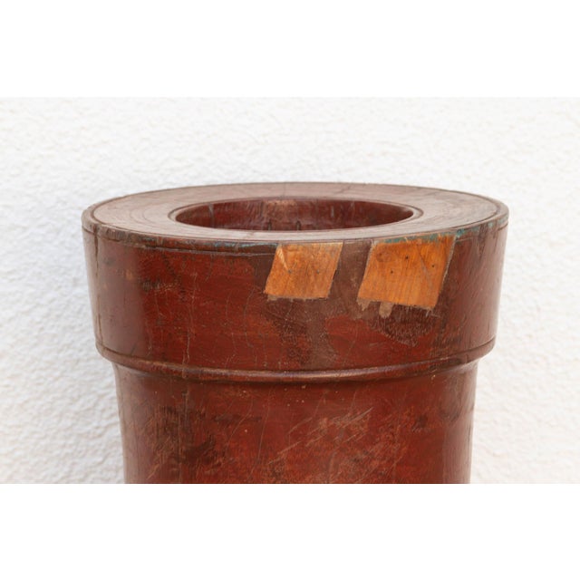 Painted Antique Turned Rice Grinder For Sale - Image 4 of 10