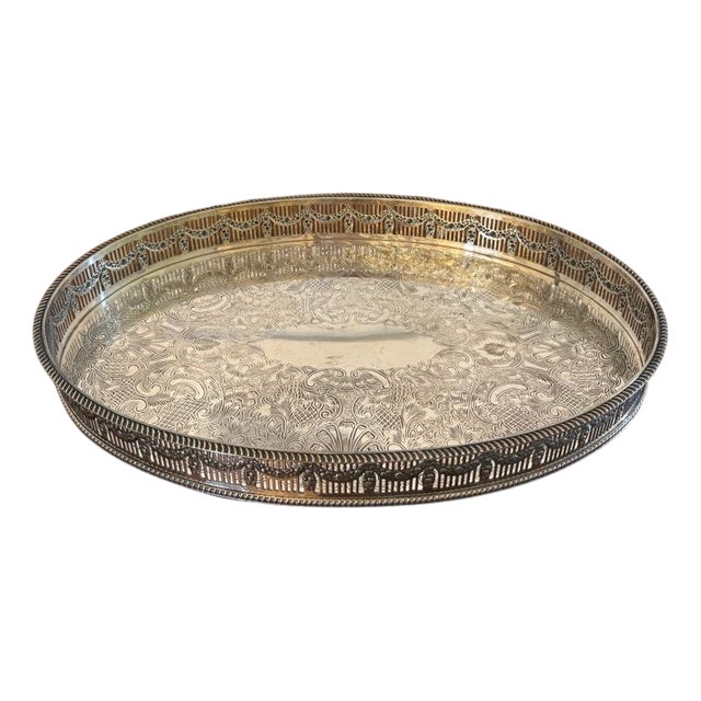 Small Antique Edwardian Silver Plated Tea Tray, 1900 For Sale