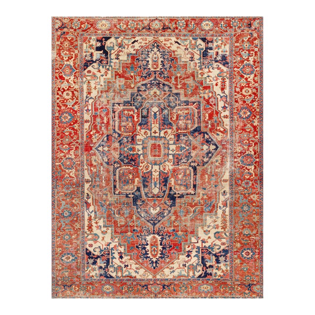 Antique Heriz Serapi Area Rug Rowen For Sale