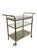 Late 20th Century Vintage Regency Style Brass & Glass Three-Tier Bar Cart With Large Casters For Sale - Image 5 of 8