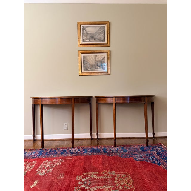 Pair of Antique Demi Lunes Circa 1800 For Sale - Image 12 of 13