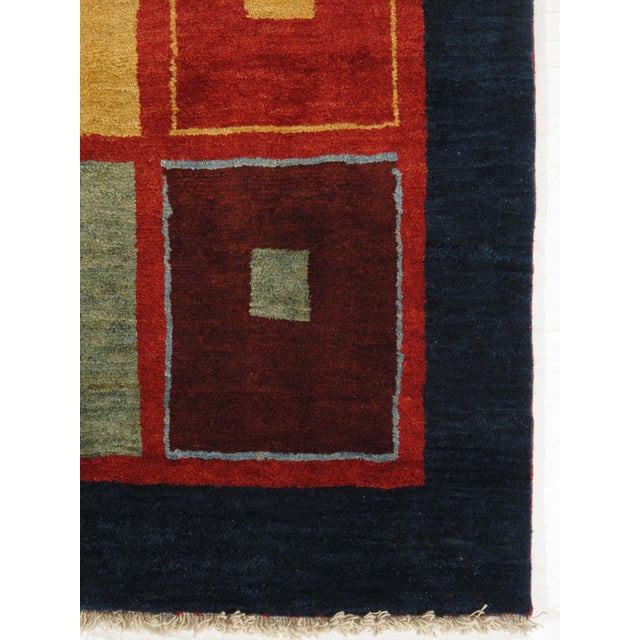 Vintage Hand-Knotted Persian Gabbeh Rug 6'7" X 9'6" For Sale - Image 4 of 5