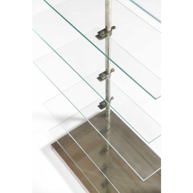 Shelf in Glass and Steel by A. Ravenel, 1940s For Sale - Image 9 of 10