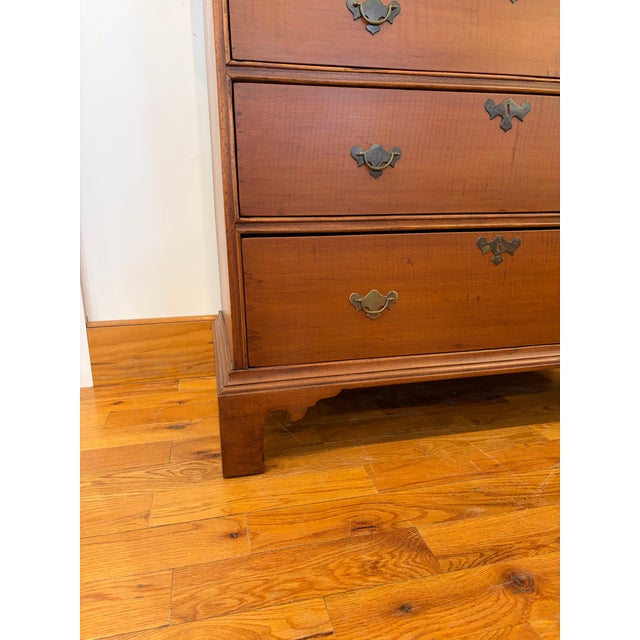 Antique Chippendale Tiger Maple Bedroom Chest For Sale - Image 10 of 12