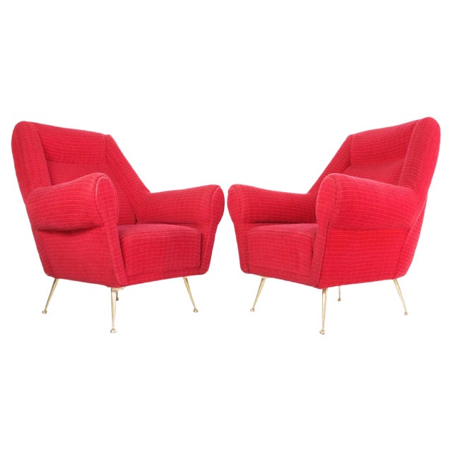 Set of Mid-Century Armchairs by Gigi Radice for Minotti, Italy, 1950s For Sale