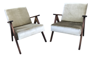 Set of Bottle Green Armchairs, 1970s