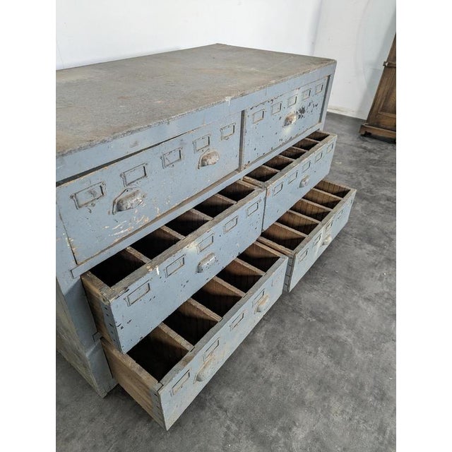 Antique-Style Workshop Cabinet with Six Drawers For Sale - Image 6 of 9