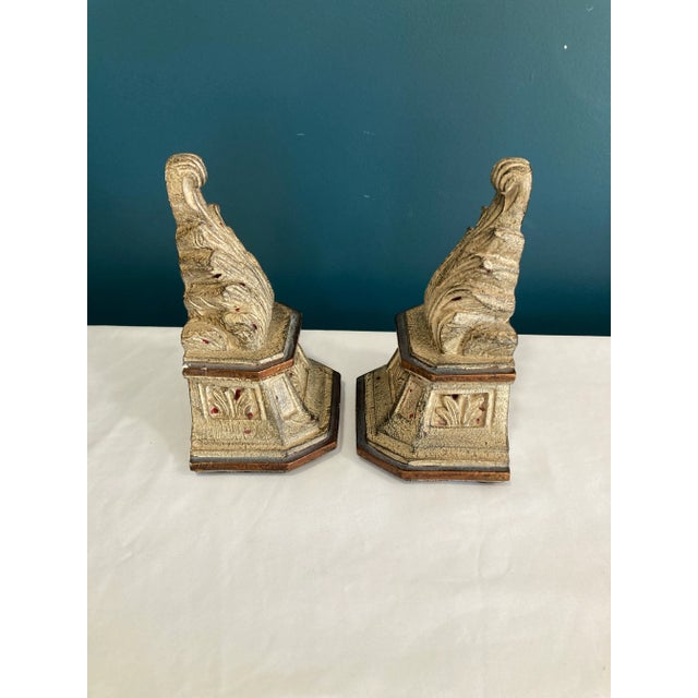 Mid 20th Century Pair of Vintage Architectural Scroll Bookends For Sale - Image 5 of 6