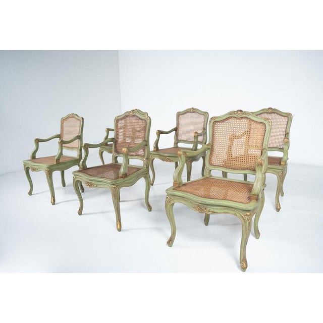 Louis XV Armchairs, Belgium, Set of 6 For Sale - Image 4 of 18
