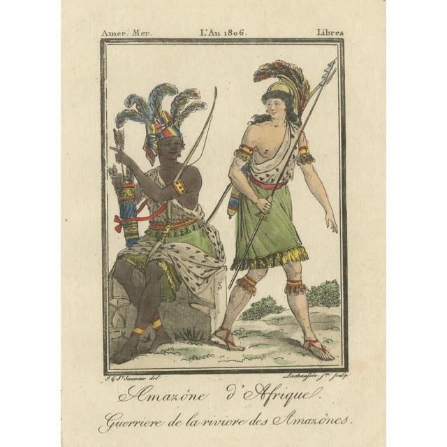 Lachaussée, African Amazon and Amazon River Warrior, 1806, Engraving For Sale - Image 4 of 9