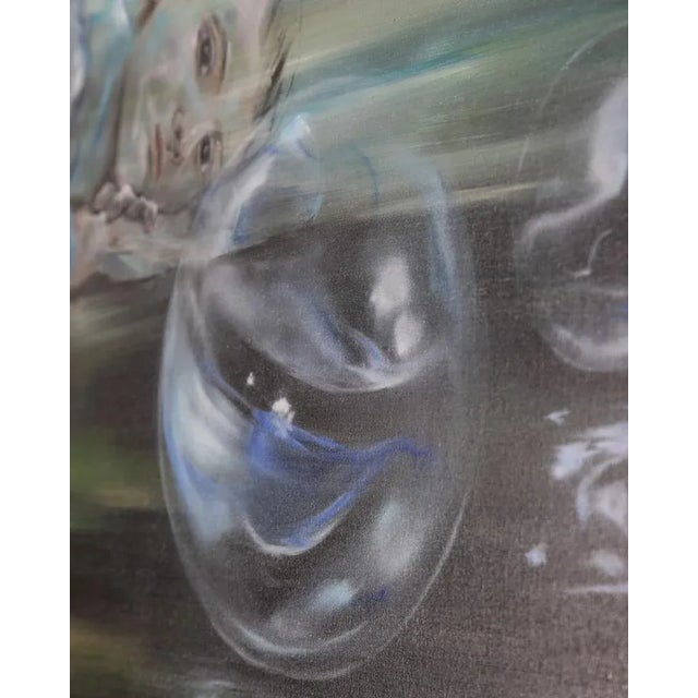 Oil painting on cotton canvas, title "getting lost," year 2023, signed by the artist. In this painting the emphasis is on...