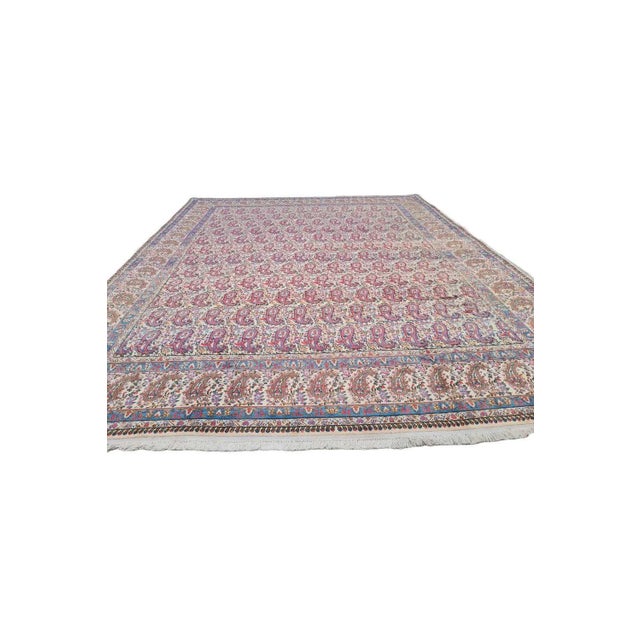 1970s Authentic Hand Knotted Antique Tribal Qirmoun Wool Area Rug 12.4 X 9.9 Ft For Sale - Image 5 of 9