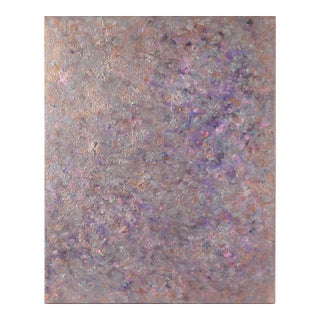 Iridescent Metallic Purple Abstract Composition in Acrylic on Canvas by Judith W. Winslow For Sale