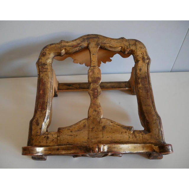 Antique Gilded Carved Wooden Lectern For Sale - Image 3 of 16