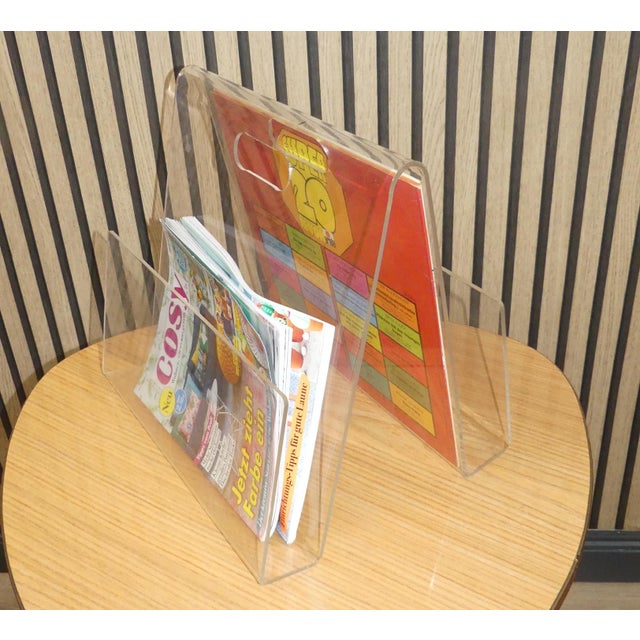 Vintage Magazine Rack in Acrylic Glass, 1980s For Sale - Image 8 of 11