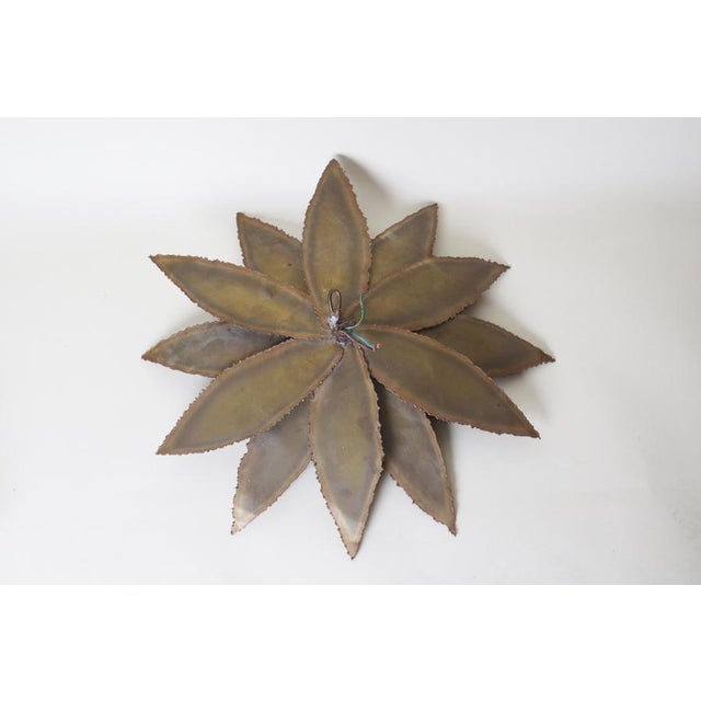 Hollywood Regency Vintage Floral Brass Wall Sconce by Maison Jansen, 1960s For Sale - Image 3 of 15
