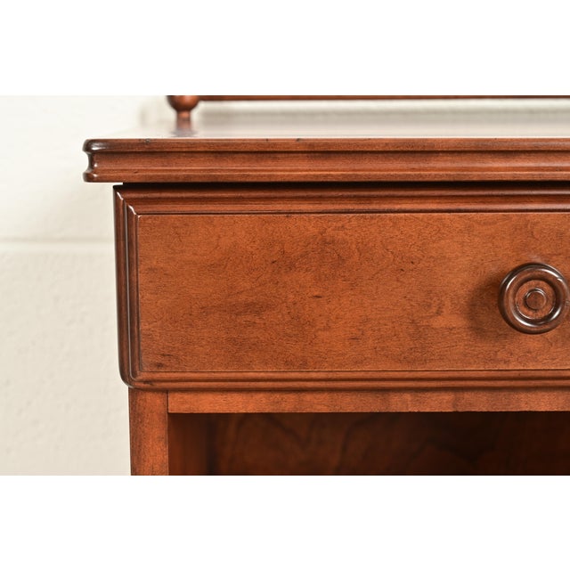 Stickley Brothers Antique Regency Solid Birch Faux Bamboo Nightstand, Newly Refinished For Sale - Image 10 of 18