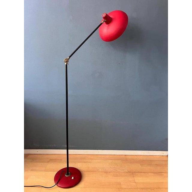 Vintage Red Anvia Floor Lamp by J.J.M. Hoogervorst For Sale - Image 9 of 13
