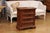 Italian 1840s Bedside Chest with Four Drawers, Burl Panels and Bracket Feet For Sale - Image 4 of 12