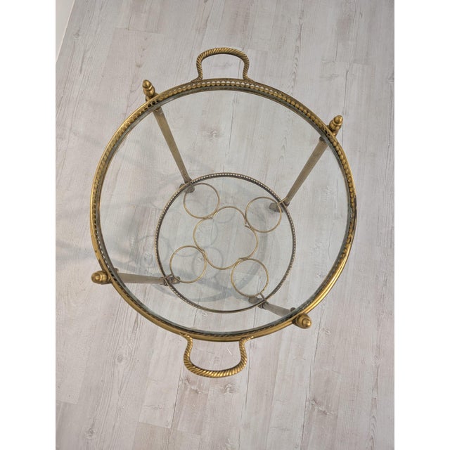 Vintage French Bar Cart in Brass, 1950s For Sale - Image 9 of 15