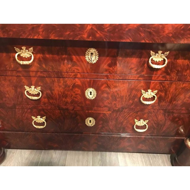 Wood Empire French Chest in Mahogany and Marble, 1810 For Sale - Image 7 of 12