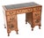 Antique Burr Walnut Pedestal Desk with Leather Top, 1930 For Sale