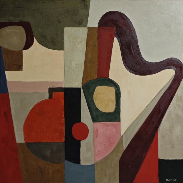 Contrechant is an original contemporary abstract painting by French artist Sophie Dumont. The composition develops like a...