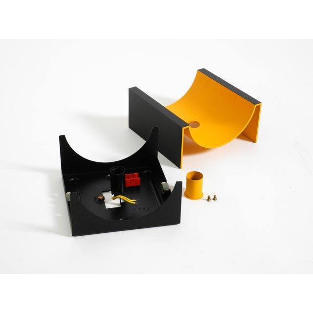 Space Age Metal Wall Lamps in Yellow and Black by Klaus Hempel for Kaiser Leuchten, 1960s, Set of 2 For Sale - Image 16 of 18