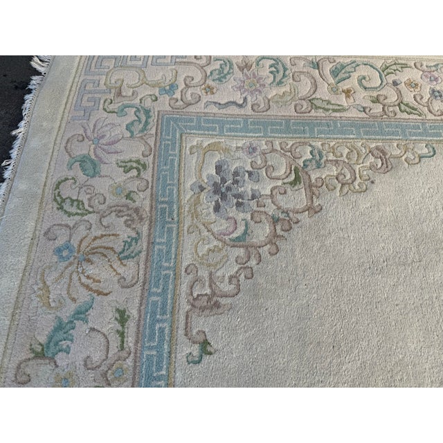9ft 6in X 13ft 5in Turkish Hand Woven Oushak Area Rug For Sale - Image 11 of 12