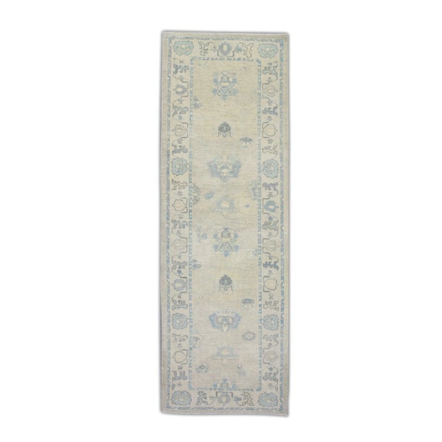 Textile Modern Turkish Oushak Rug 3'2" x 9'9" For Sale - Image 7 of 7