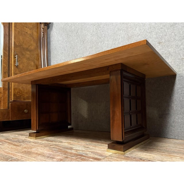 Art Deco Desk or Conference Table after Charles Dudouyt, 1940s For Sale - Image 6 of 6