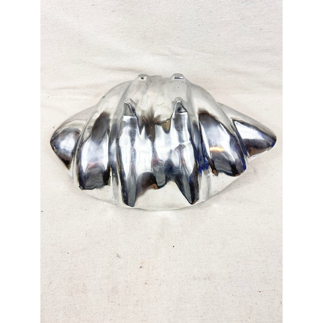 Silver Vintage Pewter Clam Shell Serving Bowl For Sale - Image 8 of 9