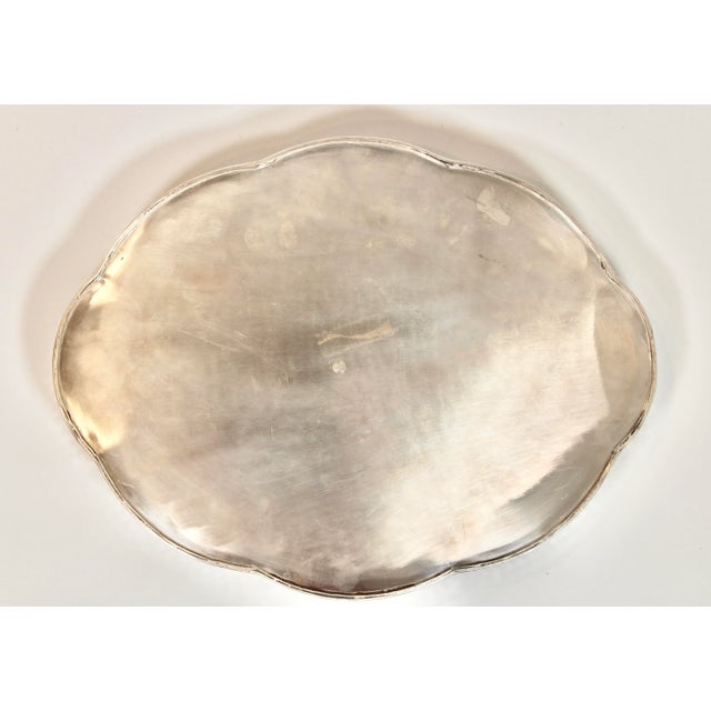 Silver Mid 20th Century French Silver Plate Serpentine Tray For Sale - Image 8 of 9