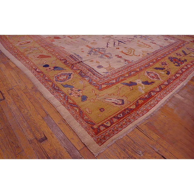 1880s Ivory Yellow Geometric Tribal Antique Persian Ziegler Sultanabad Rug 10' X 12'3" Wool Carpet For Sale In New York - Image 6 of 6