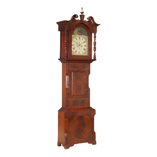 Mahogany Longcase Clock attributed to Jas Wharrie Otley For Sale