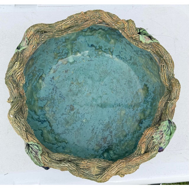 Turquoise Vintage Mexican Folk Art Dragonfly Bowl For Sale - Image 8 of 12