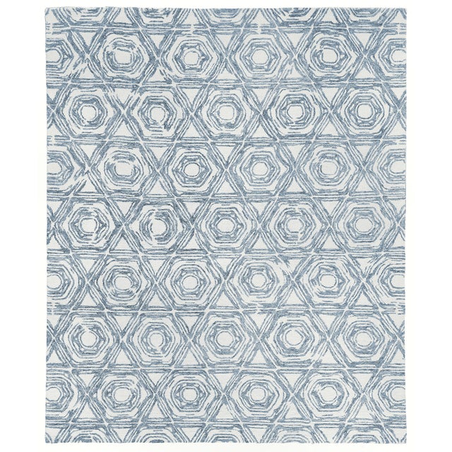 Exquisite Rugs Melbourne Hand Loom Wool & Cotton Dark Blue - 12'x15' For Sale - Image 9 of 9