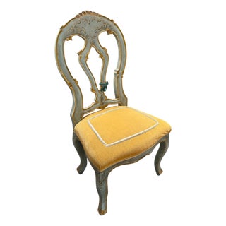 19th C Style Venetian Painted Italian Side Chair For Sale