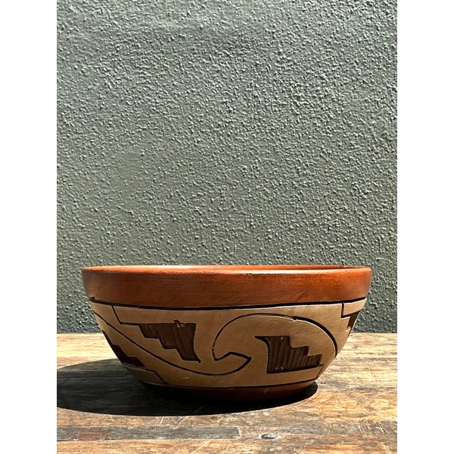 Late 20th Century Vintage Abstract Geometric Ceramic Bowl For Sale - Image 5 of 12