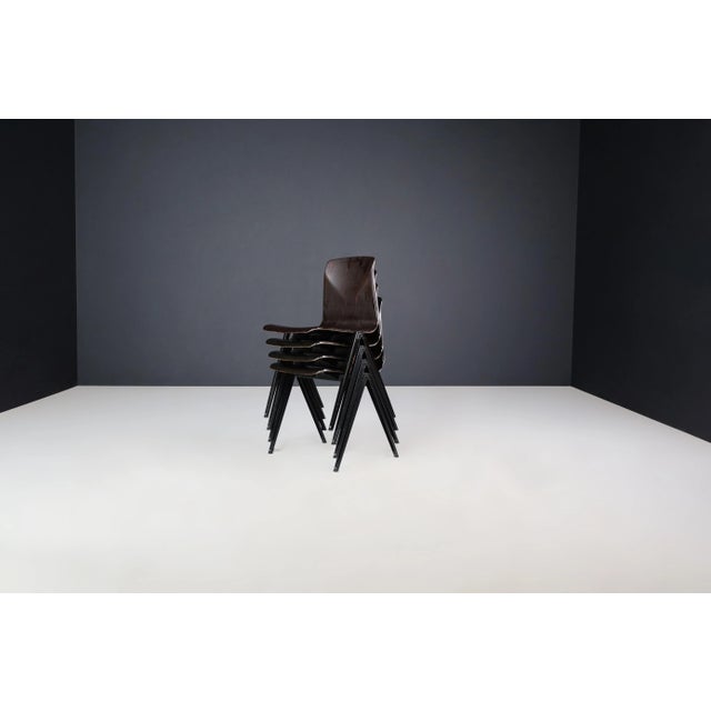 1960s Large Stock Stackable Pagholz Galvanitas S22 Compas Dining Room Chairs, 1960s For Sale - Image 5 of 12