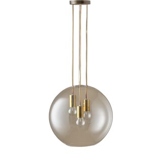 Swedish Glass and Brass Pendant Light by Axel Annell, 1960s For Sale
