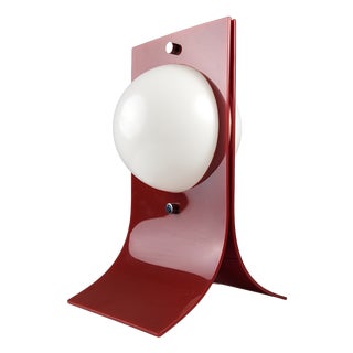 Red Acrylic Area Type Table Lamp attributed to Neal Small, 1960s For Sale
