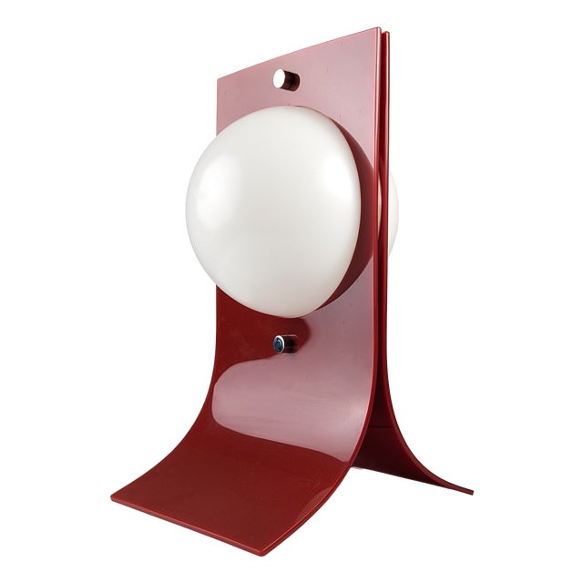 Red Acrylic Area Type Table Lamp attributed to Neal Small, 1960s For Sale