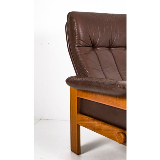 Vintage Teak & Leather Atlanta Armchair by Sven Ellekaer for Skippers Mobler A/S Design, 1980s For Sale - Image 15 of 18