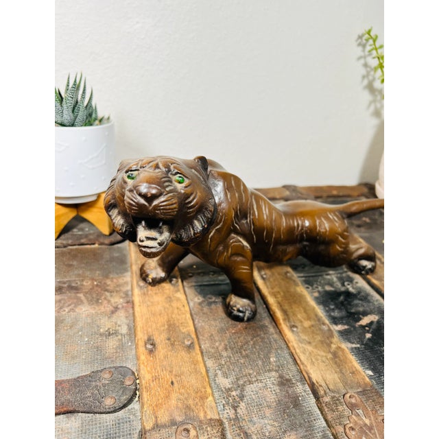 Vintage Early 20th Century Cast Iron Tiger Made in Japan For Sale - Image 9 of 13