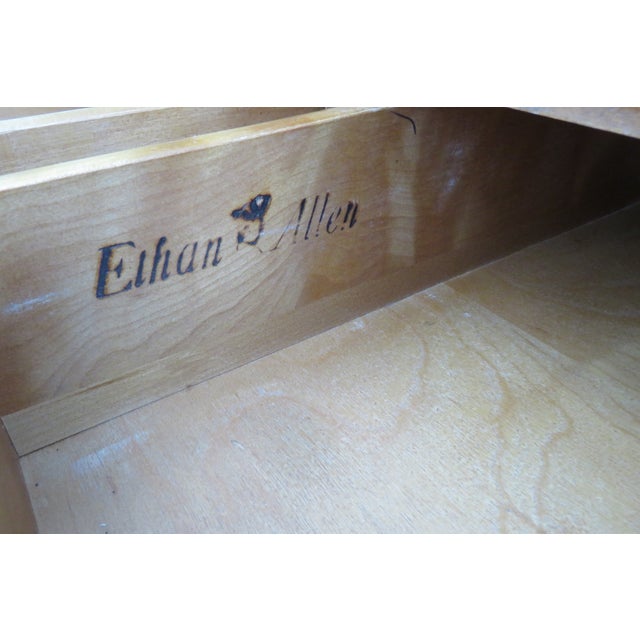 Wood Late 20th Century Ethan Allen Solid Maple Tall Chest of Drawers 6179 For Sale - Image 7 of 16